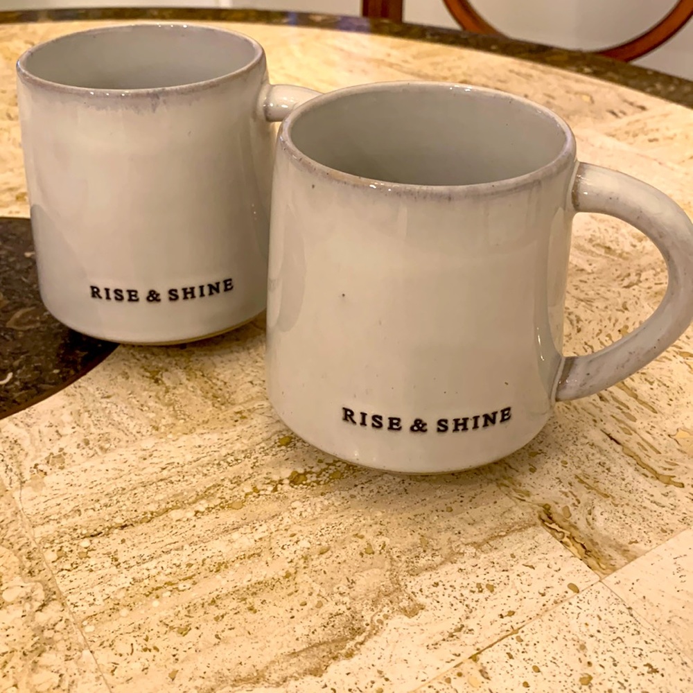 Set of 2 mugs: Rise & Shine - Hearth & Hand from Magnolia. Great condition!